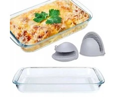 Winder Home Karščiui atspari stiklinė forma 1.6 L + silikoninės virtuvinės pirštinės