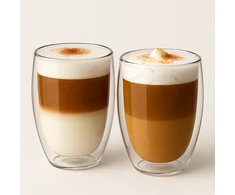 Winder Home Set: 2 Borosilicate Glass Cups 350 ml + French Press 350 ml with Bamboo Lid
