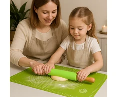 Winder Home Silikoninis tešlos kočėlas 30 cm – nelimpantis virtuvės įrankis, žalias