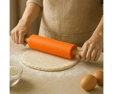 Winder Home Silikoninis tešlos kočėlas 38,5 cm – nelimpantis virtuvės įrankis, oranžinis