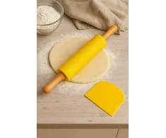 Winder Home Silikoninis tešlos kočėlas 43 cm – didelis, nelimpantis virtuvės įrankis, geltonas