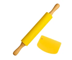 Winder Home Silikoninis tešlos kočėlas 43 cm – didelis, nelimpantis virtuvės įrankis, geltonas