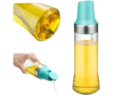 Winder Home Stiklinis aliejaus butelis su mėtų spalvos dangteliu, 500 ml – 2 vnt. rinkinys, skystiems prieskoniams
