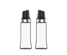 Winder Home Stiklinis aliejaus butelis su juodu dangteliu, 500 ml – rinkinys 2 vnt., skystiems prieskoniams