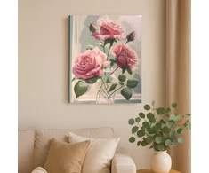 Winder Home Tapyba pagal skaičius – paveikslas, dažai, teptukai, rinkinys „Rožės“, 40×50 cm