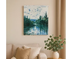 Winder Home Tapyba pagal skaičius – paveikslas, dažai, teptukai, rinkinys „Miškas prie ežero“, 40×50 cm