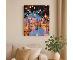 Winder Home Tapyba pagal skaičius – paveikslas, dažai, teptukai, rinkinys „Venecija naktį“, 40×50 cm
