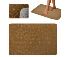 Winder Home Vonios kambario kilimėlis „Stones“ – rudas, neslystantis ir minkštas, 80 × 50 cm