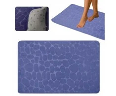 Winder Home Vonios kambario kilimėlis „Stones“ – mėlynas, neslystantis ir minkštas, 80 × 50 cm