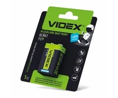 Baterijos 9V Krona / 6LR61 (2 vnt.) VIDEX Alkaline, 9V, 600mAh