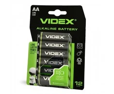 Baterijos AA VIDEX (12 vnt.) šarminės, 1,5 V, 2600 mAh