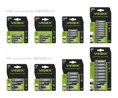 Baterijos AA VIDEX (20 vnt.) šarminės, 1,5 V, 2600 mAh