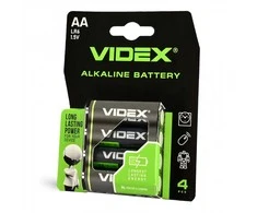 Baterijos AA VIDEX (4 x 5 = 20 vnt.) Alkaline, 1.5V, 2600mAh