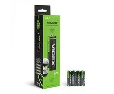 Baterijos AA VIDEX (DIDELIS PAKUOTĖ 4 vnt. x 15 = 60 vnt.!) Šarminės, 1,5 V, 2600 mAh