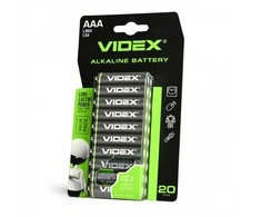Baterijos AAA VIDEX (20 vnt.) šarminės, 1,5 V, 1200 mAh