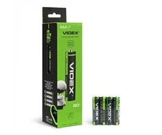 Baterijos AAA VIDEX (DIDELIS PAKUOTĖ 4 vnt. x 15 = 60 vnt.!) Šarminės, 1,5 V, 1200 mAh