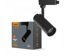 Bėginis šviestuvas LED taškinis 10W, 800Lm 4000K, VIDEX VLE-TR04-104B TOR-Juodas, juodas (neutrali balta šviesa)