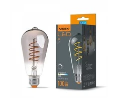 Dekoratyvinė LED lemputė E27 4W, 100Lm 1800K, VIDEX VLE-ST64FGD-04271 (šiltai balta šviesa), reguliuojama