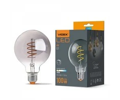 Dekoratyvinė LED lemputė E27 4W, 100Lm 1800K, VIDEX VLE-G95FGD-04271 (šiltai balta šviesa), reguliuojama