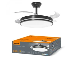 Dimeriuojama LED lubinė lempa ar ventilatoru un pulti 60W 5400Lm 3000K-4200K-6000K IP20 VIDEX VL-CLF01-60CB – Įmontuotas oro ventiliatorius su 6 režimais ir nuotolinio valdymo pulteliu