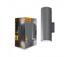 Fasadinis šviestuvas 2xE27 dvipusis, IP54 VIDEX VL-AR082G PORTER-GRAY, pilkas