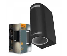 Fasadinis šviestuvas 2xGU10 dvipusis, IP54 VIDEX VL-AR022B JUSTIN-Juodas, juodas