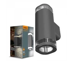 Fasadinis šviestuvas 2xGU10 dvipusis, IP54 VIDEX VL-AR072G BRUNO-GRAY, pilkas