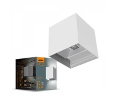 Fasadinis LED šviestuvas dvipusis 6W, 520Lm 2700K, IP54 VIDEX VL-AR04-062W ERIC-Baltas (šiltai balta šviesa), balta
