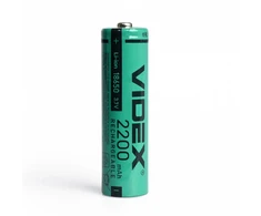Įkraunama baterija 18650 Li-Ion, 3.7V, 2200mAh VIDEX 18650/2200/BULK1/3.7V (1 vnt.)