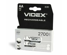 Įkraunama baterija VIDEX Ni-MH AA (HR6) 2700mAh, 1,2V (2 vnt.)