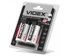 Įkraunama baterija VIDEX Ni-MH D (HR20) 7500mAh, 1,2V (2 vnt.)