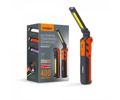 Įkraunamas darbo lempa su magnetu LED 10W + 5W, 400Lm 4000K, Li-ion 18650 2200mAh, VIDEX VLF-M044UV, su baltos, raudonos ir UV šviesos perjungimu