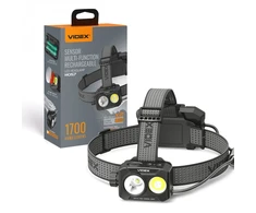 Įkraunamas LED galvos žibintas su jutikliu Luminus SST40, 20W 1700Lm 5000K, Li-ion 2x18650 2200mAh VIDEX VLF-H057 – Galingas 1700Lm srautas su dviem akumuliatoriais pakaušyje