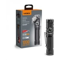 Įkraunamas LED žibintuvėlis 10W, 1000Lm 5000K, Li-ion 18650 2200mAh, VIDEX VLF-A232R, su magnetu ir reguliuojama žibintuvėlio galvute (SWIVEL HEAD) + pridedamas laikiklis, skirtas naudoti kaip priekinį žibintuvėlį