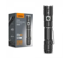 Įkraunamas LED žibintuvėlis 10W 1200Lm 5000K, Li-ion 18650 2200mAh, VIDEX VLF-A105Z, su reguliuojamu priartinimu (ZOOM)