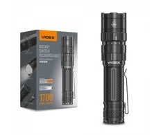 Įkraunamas LED žibintuvėlis 20W 1700Lm 6500K, Li-ion 21700 4000mAh (keičiama į 18650), VIDEX VLF-A156R, su rankiniu šviesos jungikliu