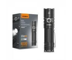 Įkraunamas LED žibintuvėlis 20W 4000Lm 5000K, Li-ion 26650 5000mAh (keičiama į 18650), VIDEX VLF-A355C, profesionalus LED žibintuvėlis su 5000mAh baterija