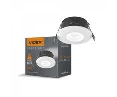 Įmontuojamas šviestuvas GU10, IP54 Videx, baltas