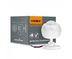 Judesio ir šviesos jutiklis VIDEX VL-SPS27W, 8m, 10sek.-7min., 10-2000lx, 360*, IP20, baltas
