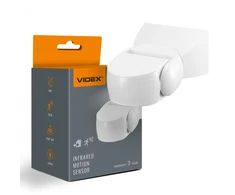Judesio ir šviesos sensorius PIR 12m 10sec-15min 3-2000lx 160° IP65, VIDEX VL-SPW15W | baltas – Judesio aptikimas iki 12m atstumu ir platus 160° veikimo kampas
