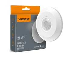 Judesio ir šviesos sensorius PIR 8m 10sec-15min 3-2000lx 360° IP20, VIDEX VL-SPC05W | baltas – Judesio aptikimas iki 8m atstumu ir platus 360° veikimo kampas