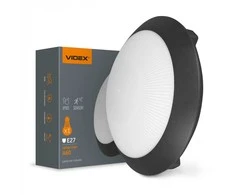 Lauko šviestuvas su jutikliu 1xE27, IP65, VIDEX VL-BHR-E2726SB, juodas
