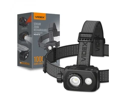 LED galvos žibintas su jutikliu įkraunamas 10W 1000Lm 5000K 2000mAh IP65 VIDEX VLF-H047Z | Raudona šviesa – Reguliuojamas šoninis jungiklis ir tikslus spindulio fokusavimas