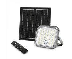 Saulės energija varomas prožektorius su jutikliu LED 16Wh, 1400Lm 5000K (akumuliatorius LiFePO4 5000 mAh) (panelė 6W) VIDEX VL-FSO4-205-S