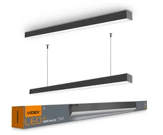Pakabinamas šviestuvas Linijinis LED šviestuvas (sujungiamas) 50W 1200mm, 5000Lm 5000K, IP20 VIDEX VL-BNL02-50125B (neutrali balta šviesa), juodas
