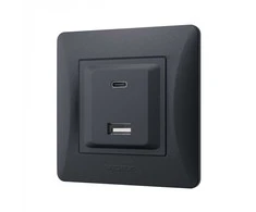 Lizdas greito įkrovimo 20 W (USB-A + USB-C), Videx Binera, balta, IP20 VF-BNCHRUC20-BG