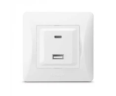 Lizdas greito įkrovimo 20 W (USB-A + USB-C), Videx Binera, balta, IP20 VF-BNCHRUC20-W