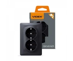 Lizdas su/a 2V, Videx Binera, juodas grafitas, IP20 VF-BNSK2G-BG