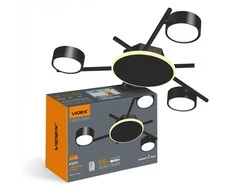 Lubinis šviestuvas 9W (2700K) backlight + 3 x GX53 lizdo LED lemputėms, IP20 VIDEX, juodas