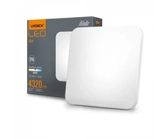 Lubinis šviestuvas drėgnoms patalpoms Videx LED 48W, 4320Lm 4000K, IP44 (neutrali balta šviesa), baltas